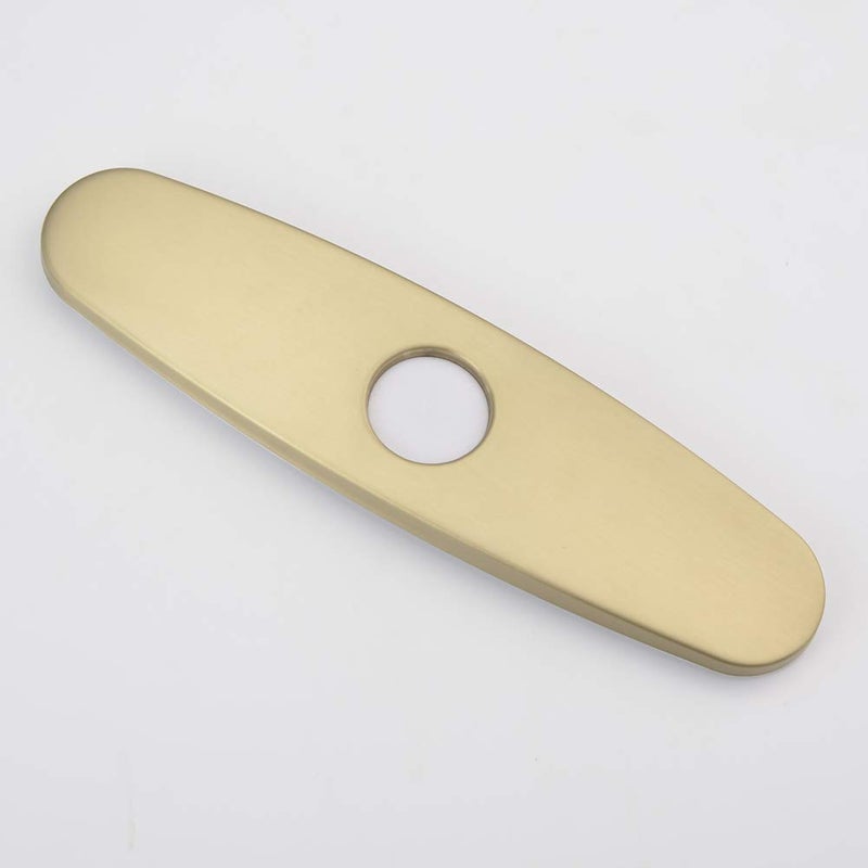 SHAMANDA 10-Inch Escutcheon Hole Cover Deck Plate for Bathroom Kitchen Sink Faucet Stainless Steel, Brushed Goldï¼ŒDP60001-3 - Image 1